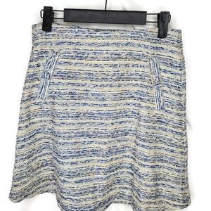 Loft Tweed Pull-on Mini Skirt Blue Multicolor Size XS NWOT
